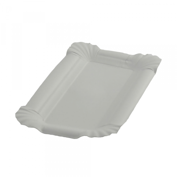 Pappteller | Frischfaser | 7x14 cm | Weiß | Imbissteller Partyteller (250 Stk.)